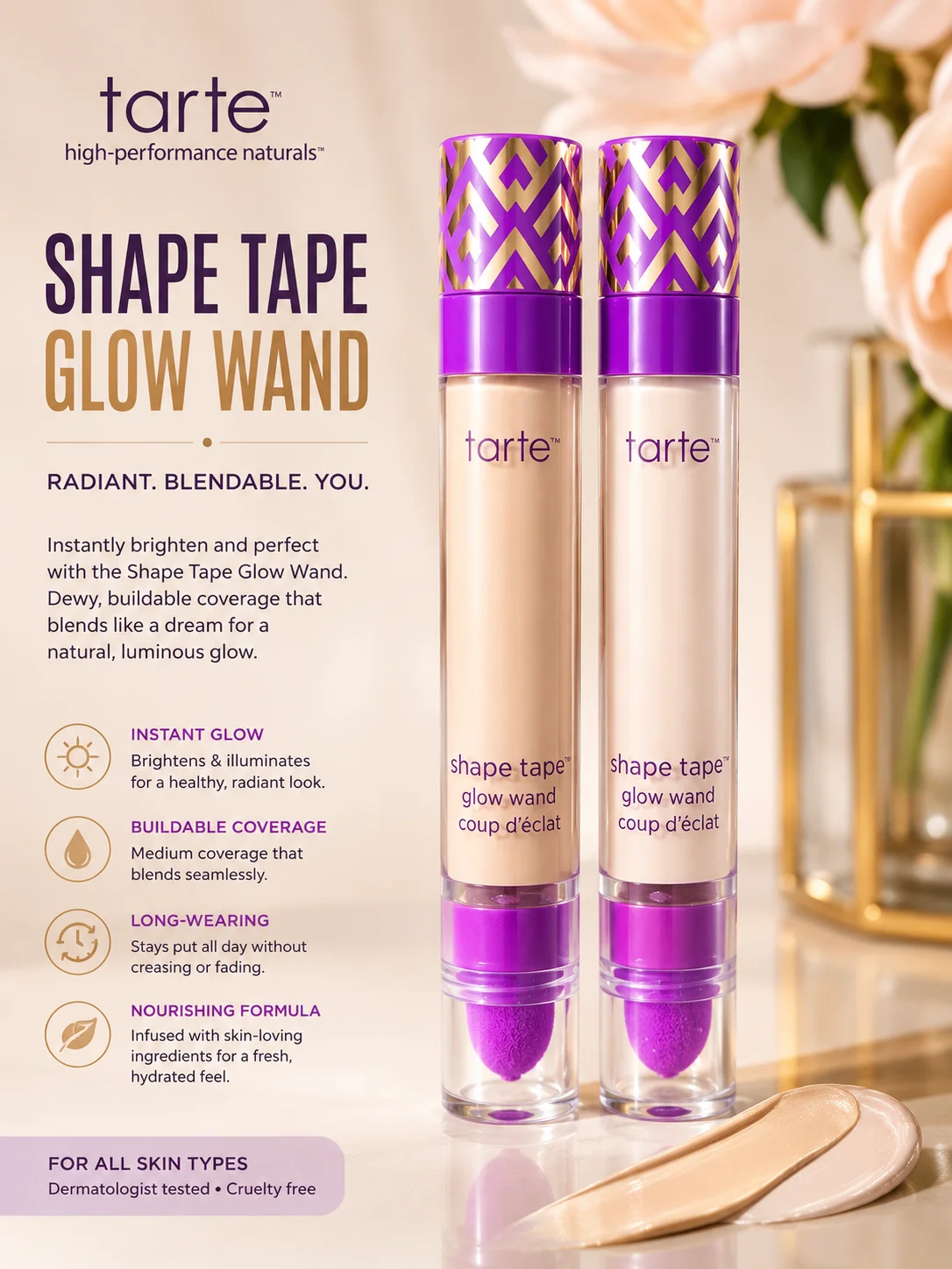 Tarte Shape Tape Glow Wand – Radiant Liquid Highlighter & Concealer
