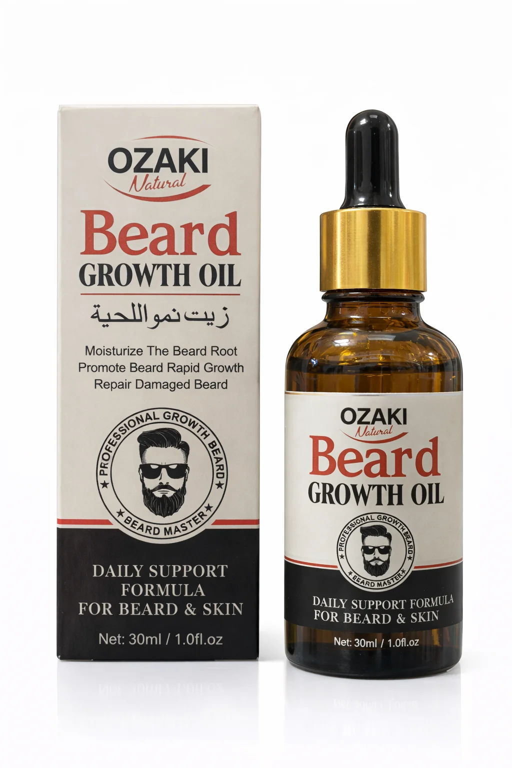 Ozaki Natural Beard Growth Oil – Daily Support Formula for Beard & Skin (30ml)