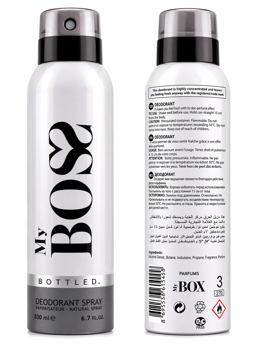 My Box Bottled Deodorant Spray – Long Lasting Fresh Fragrance (200ml)