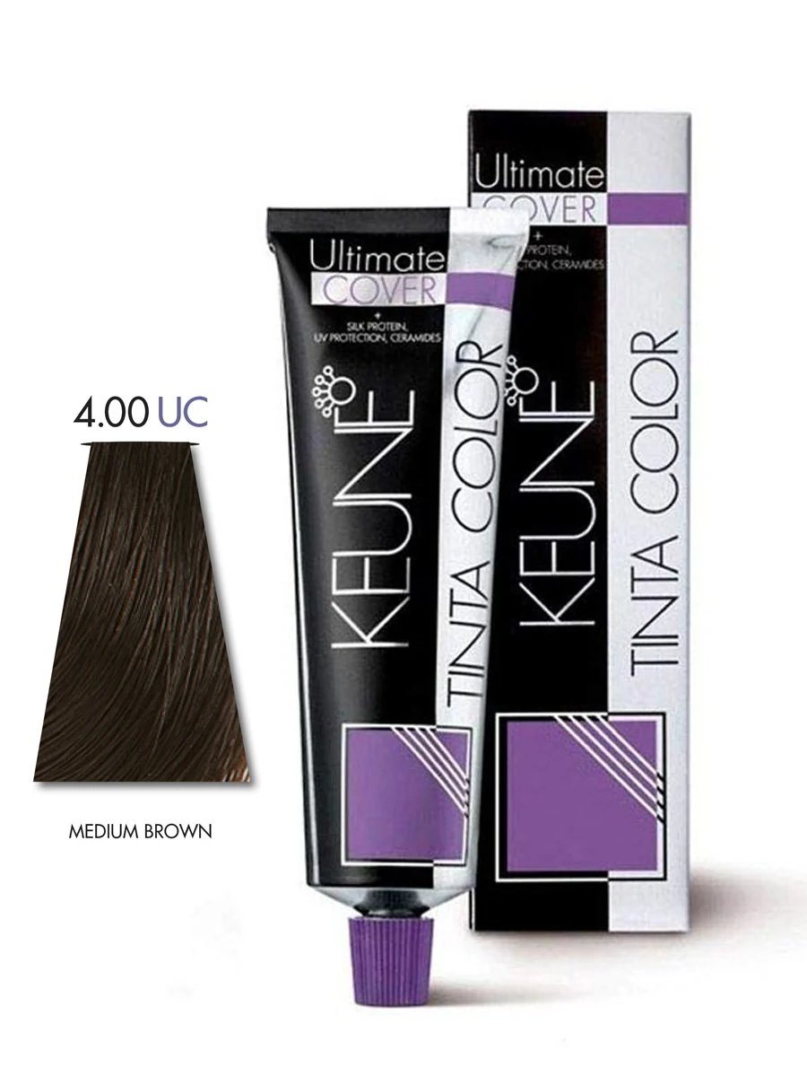 Keune Tinta Color Ultimate Cover Permanent Hair Colour Tube - 4.00 UC Medium Brown (60ml)
