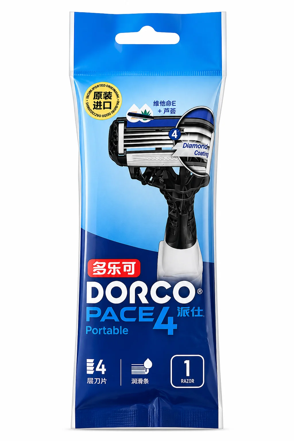 Dorco Pace 4 Portable Razor – Single Piece (4 Blade System)