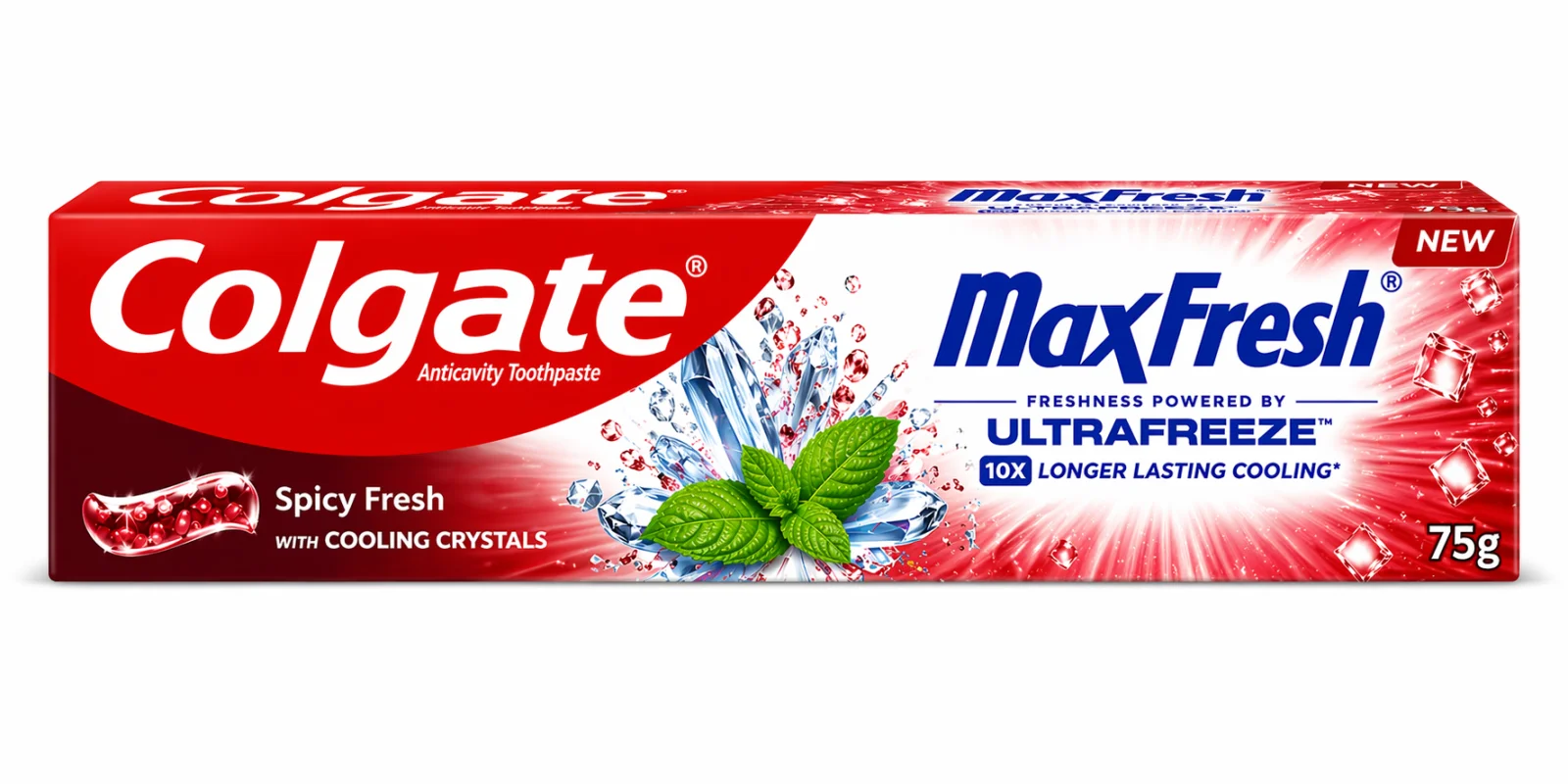 Colgate MaxFresh Spicy Fresh Toothpaste 75g – UltraFreeze Cooling Crystals