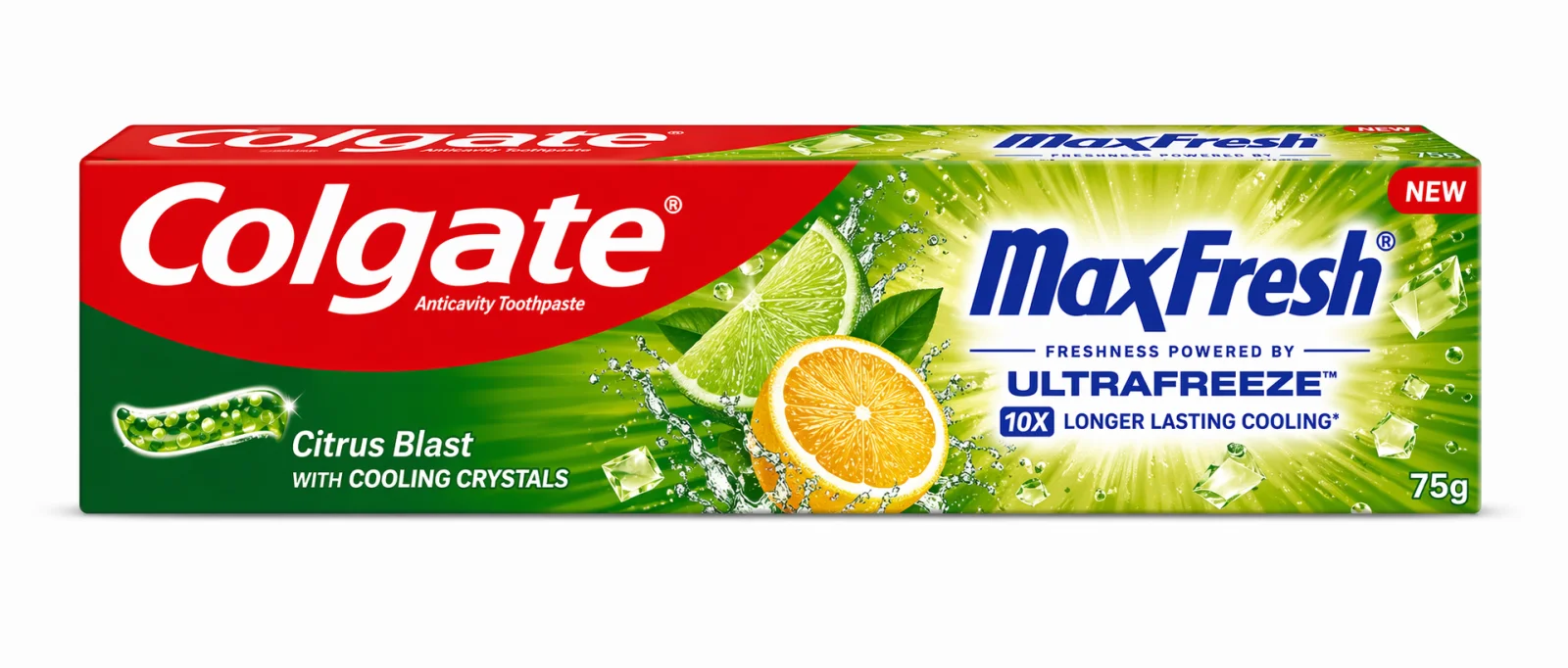 Colgate MaxFresh Citrus Blast Toothpaste 75g – UltraFreeze Cooling Crystals