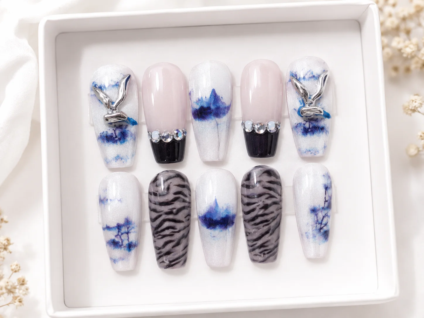 Premium Press-On Nails Collection – Glossy Designer Fake Nails for Women