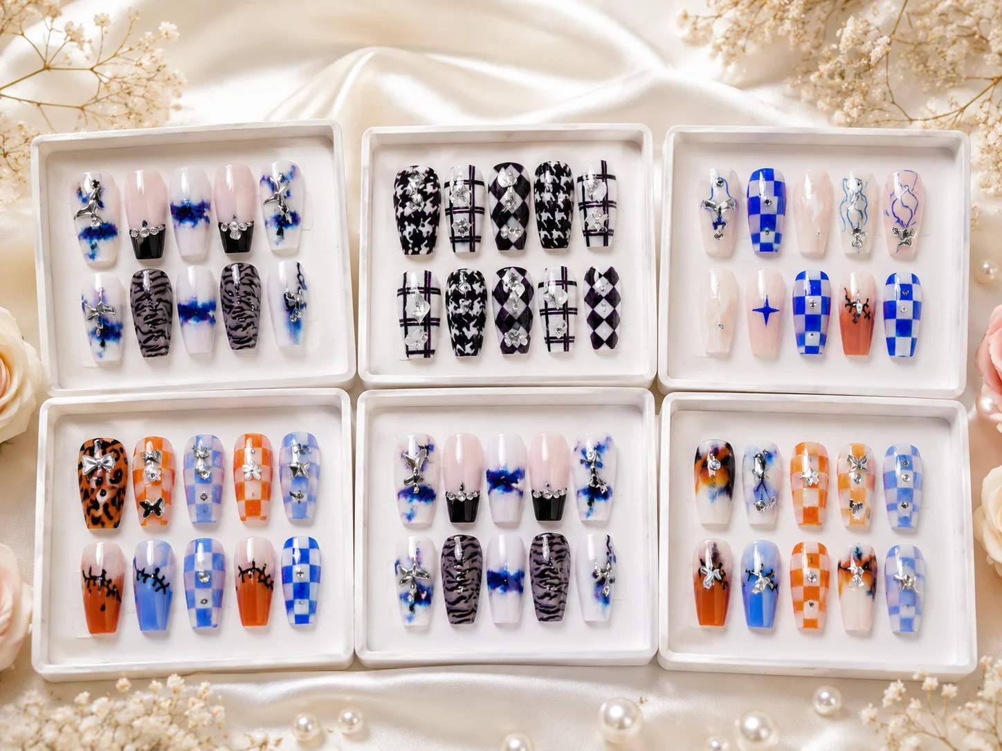 Premium Press-On Nails Collection – Glossy Designer Fake Nails for Women