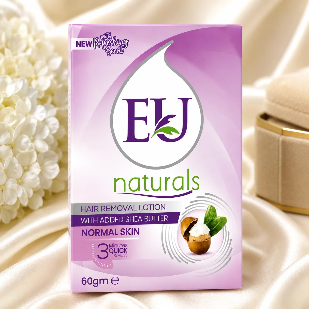 EJ Naturals Hair Removal Lotion with Shea Butter for Normal Skin – 60g | Quick Hair Removal Cream