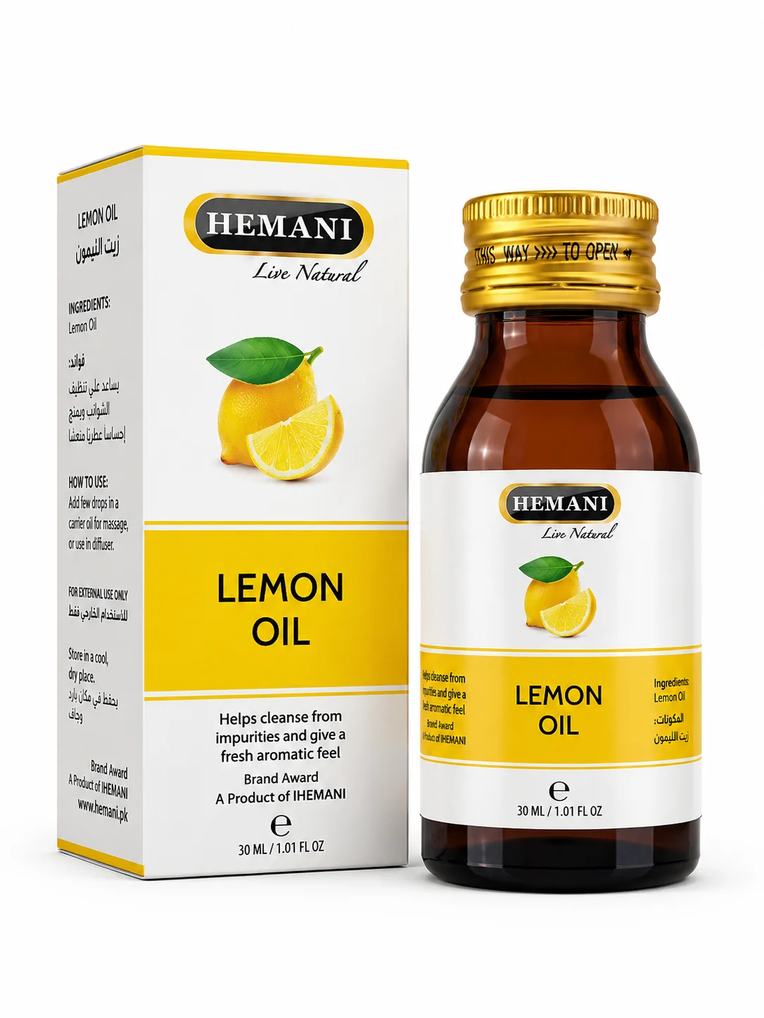 Hemani Lemon Oil – Natural Essential Oil 30ml
