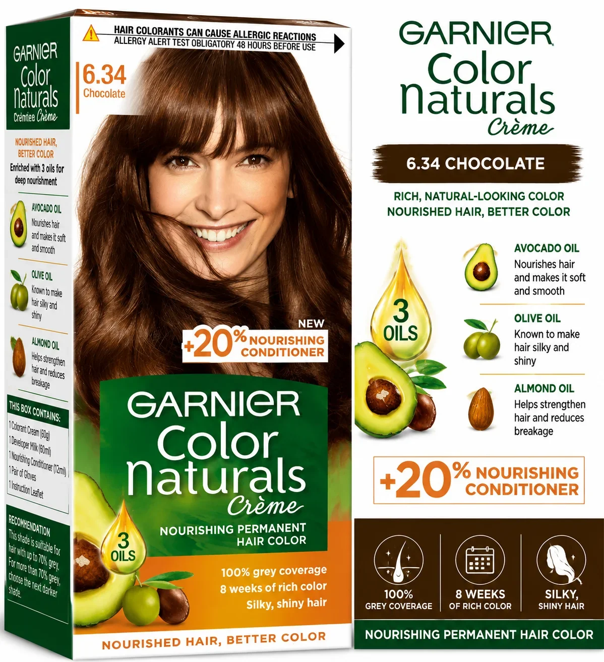 Garnier Color Naturals Crème 6.34 Chocolate Hair Color