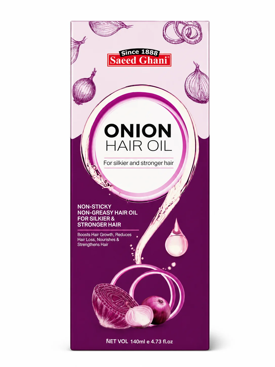 Saeed Ghani Onion Hair Oil – Non-Sticky Hair Growth Formula 140ML