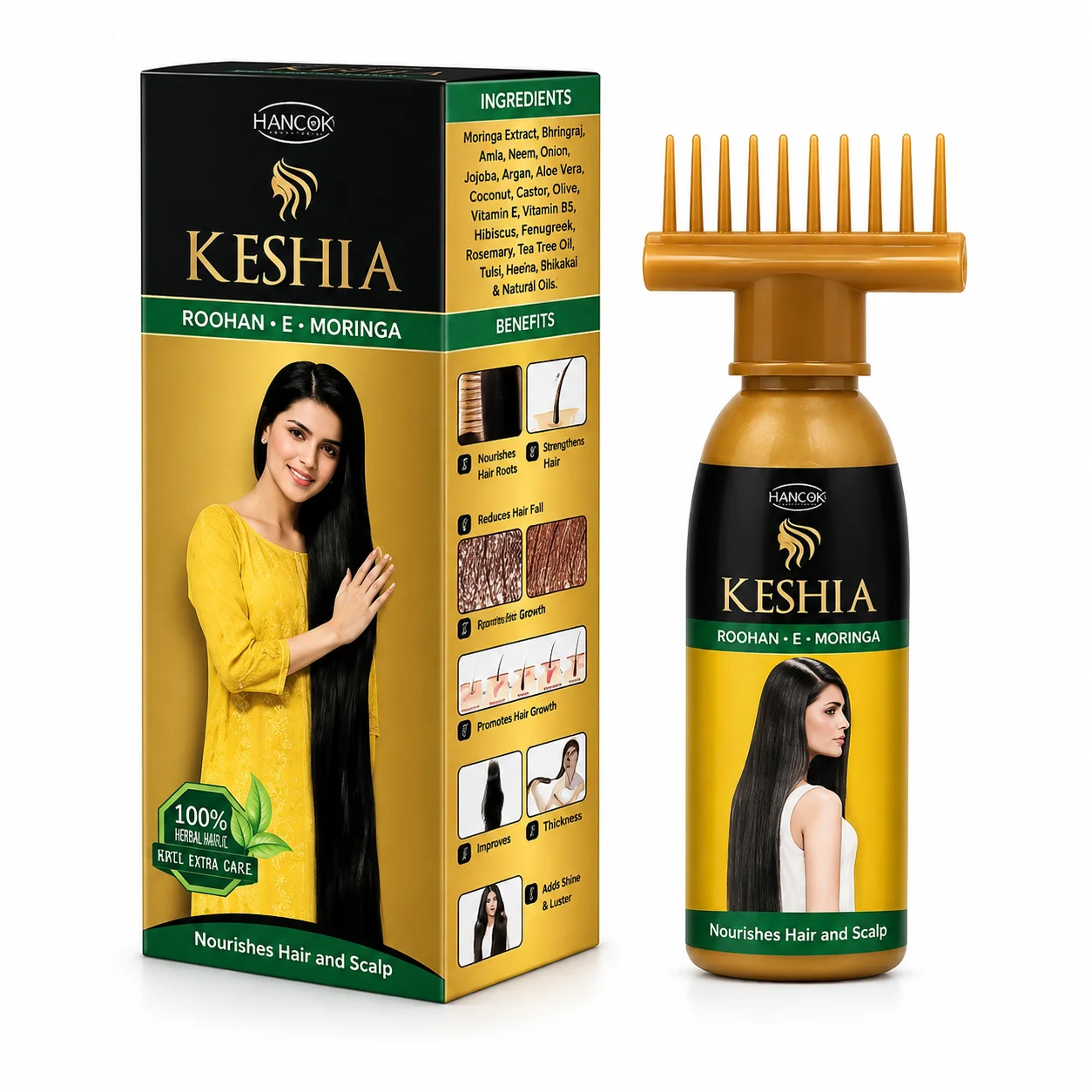 Keshia Roghan-e-Moringa Hair Oil – 100% Organic Anti Hair Fall Haircare Oil