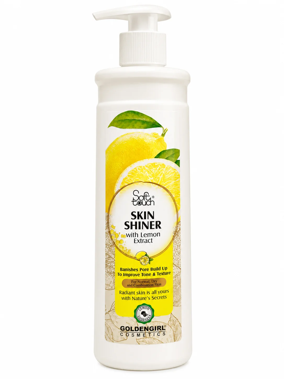 Goldengirl Cosmetics Soft Touch Skin Shiner with Lemon Extract – 500ML