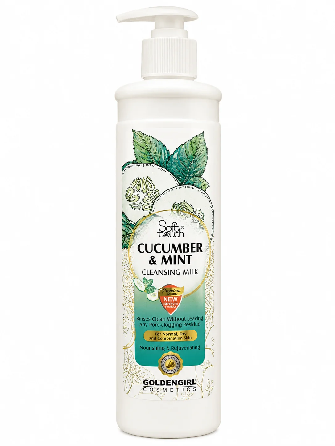 Goldengirl Cosmetics Soft Touch Cucumber & Mint Cleansing Milk – 500ML