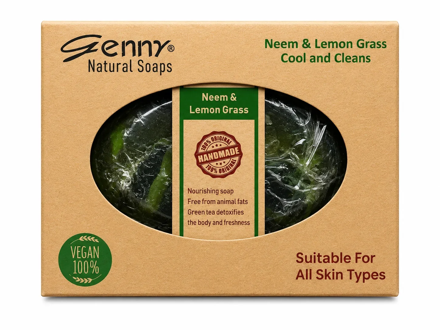 Genny Natural Soaps – Neem & Lemon Grass Handmade Soap