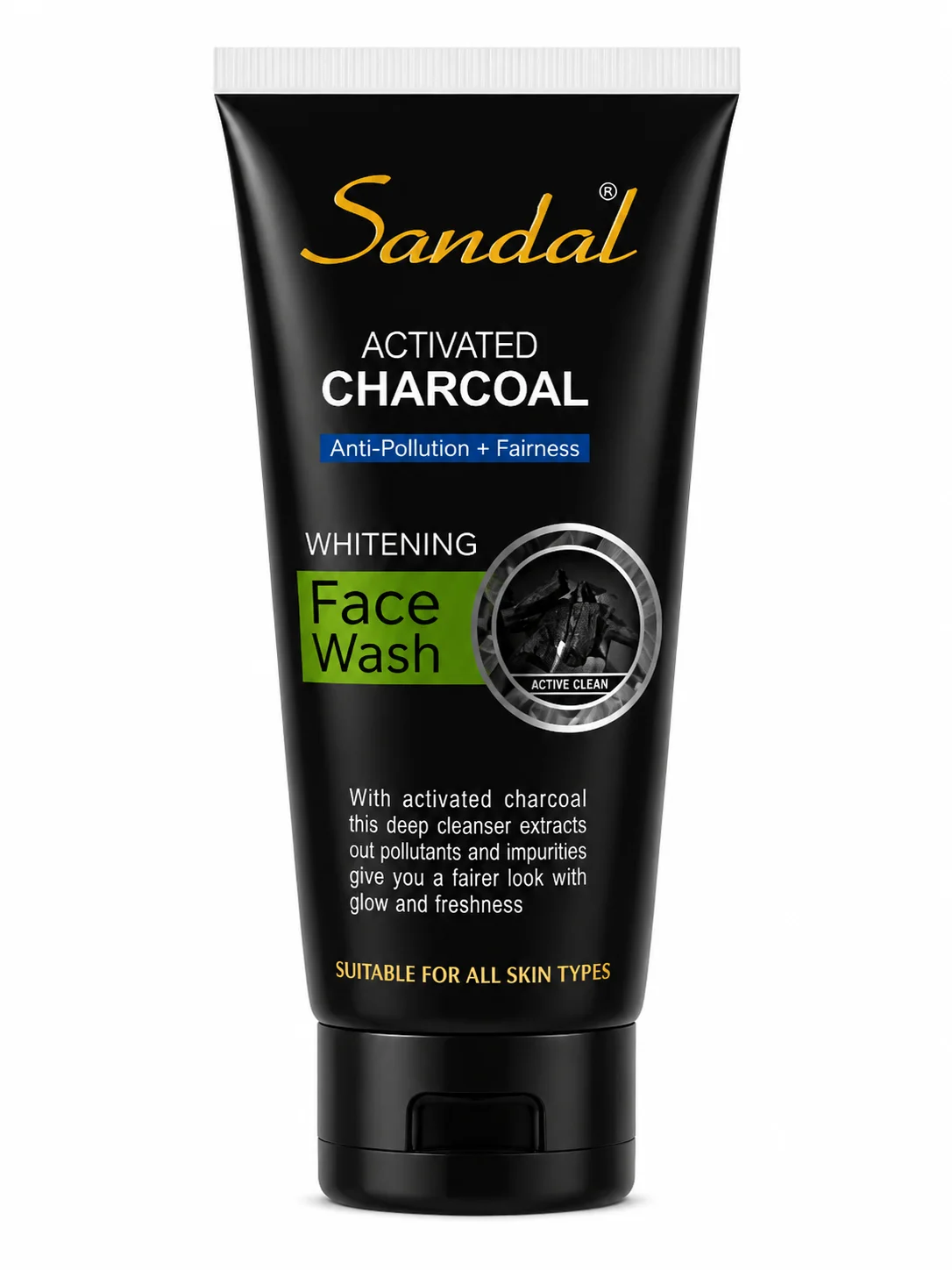 Sandal Activated Charcoal Face Wash – Anti-Pollution Deep Cleansing Face Wash
