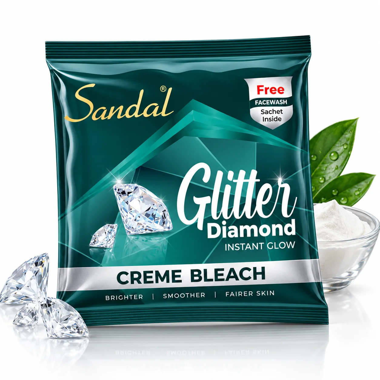 Sandal Glitter Diamond Instant Glow Creme Bleach
