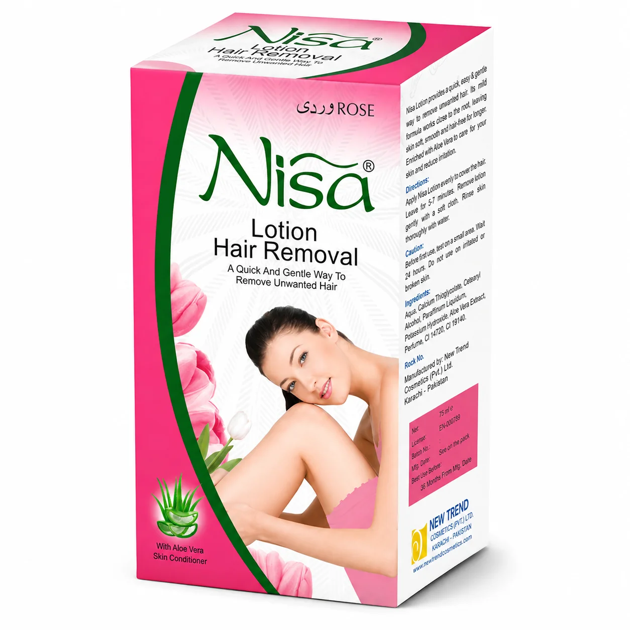 Nisa Rose Hair Removal Lotion with Aloe Vera 80ml