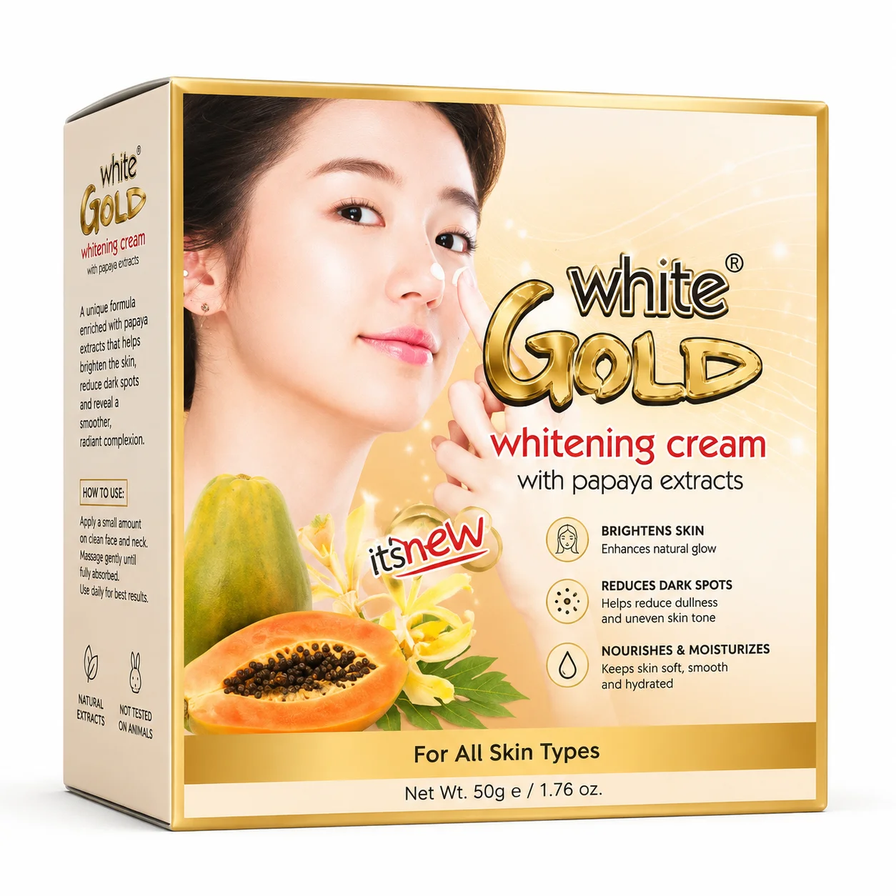 White Gold Whitening Cream – Papaya Extract Brightening Formula
