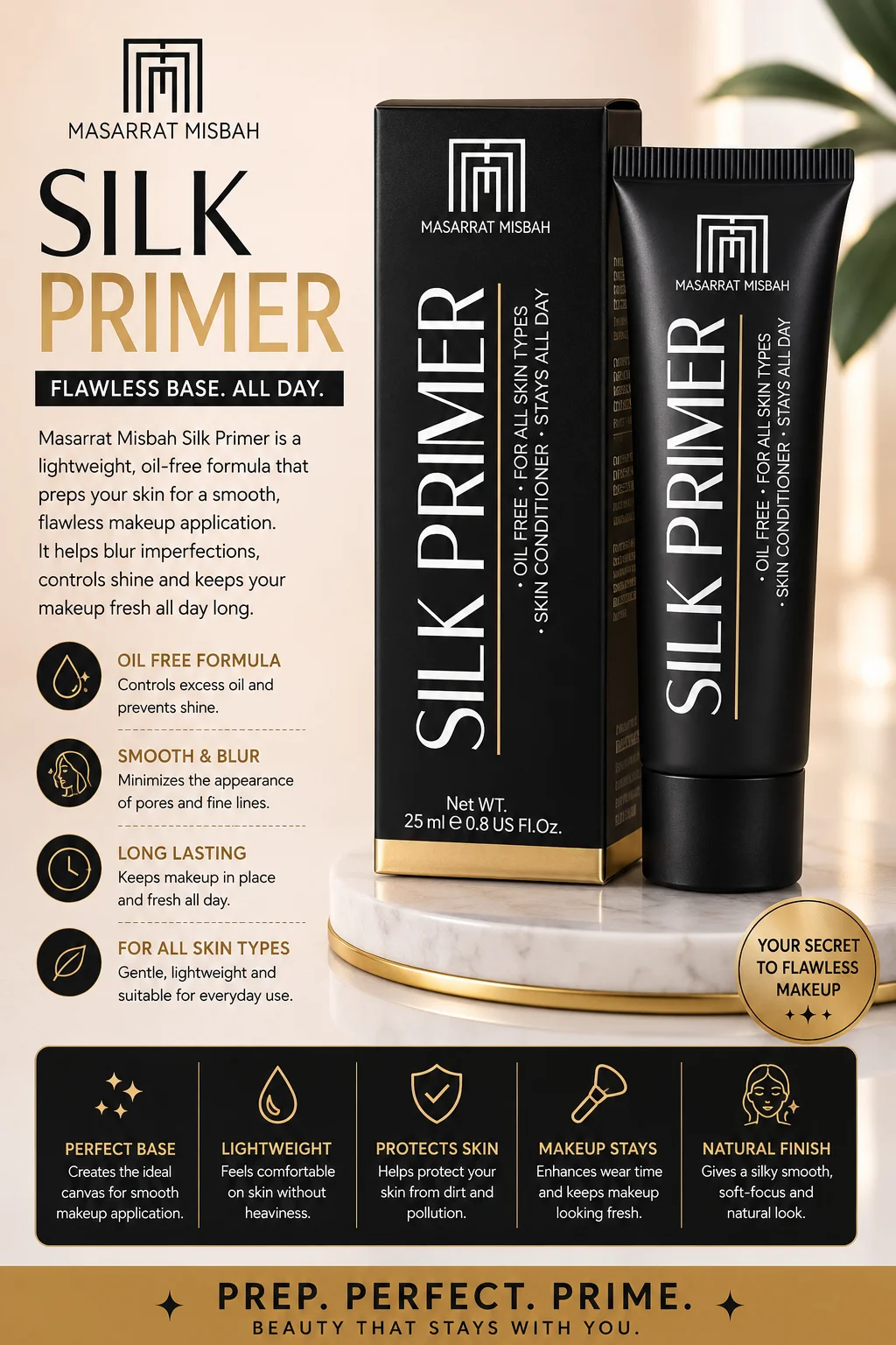 Masarrat Misbah Silk Primer – Flawless Makeup Base