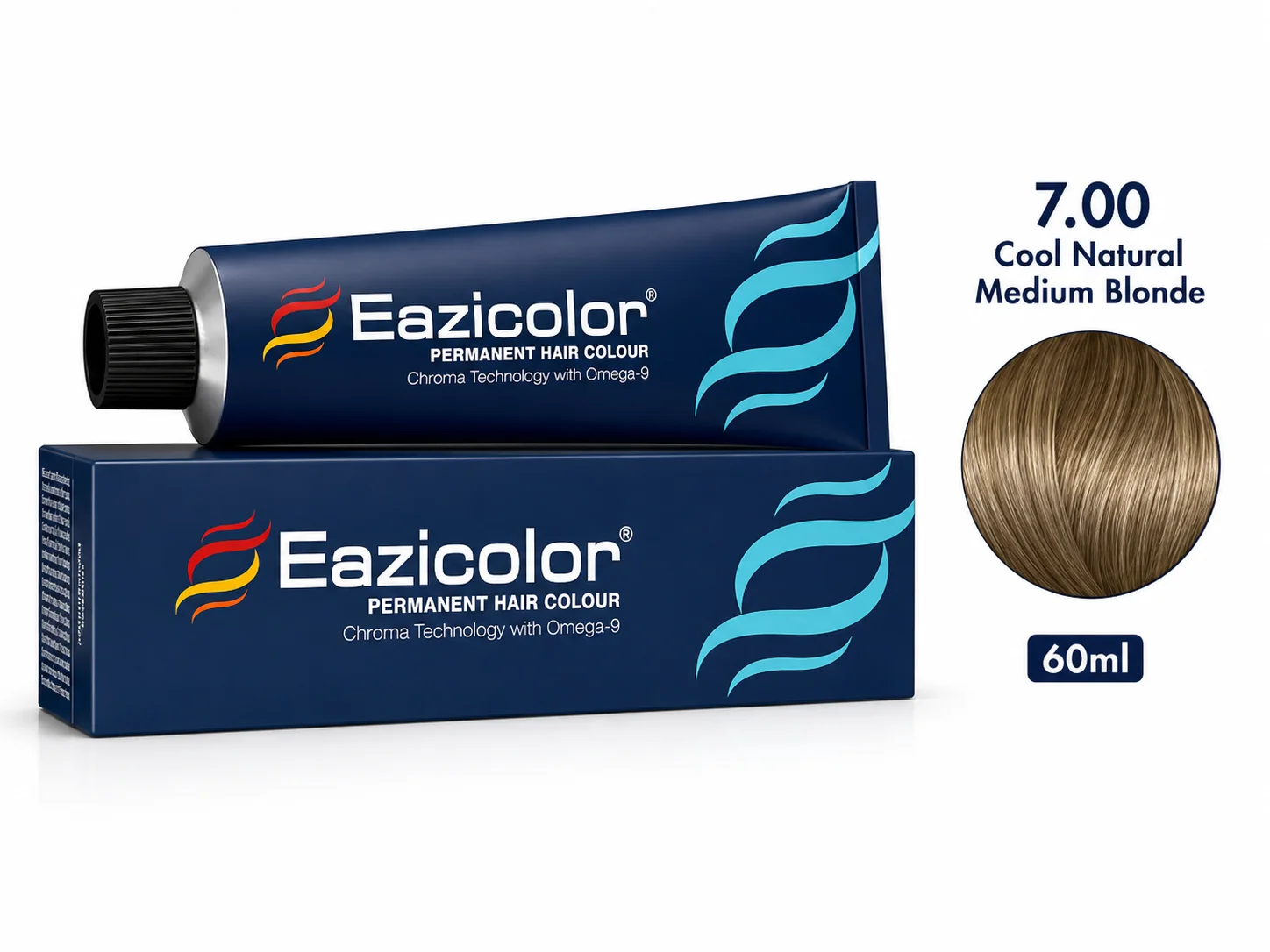 Eazicolor Permanent Hair Colour 7.00 Cool Natural Medium Blonde – 60ml