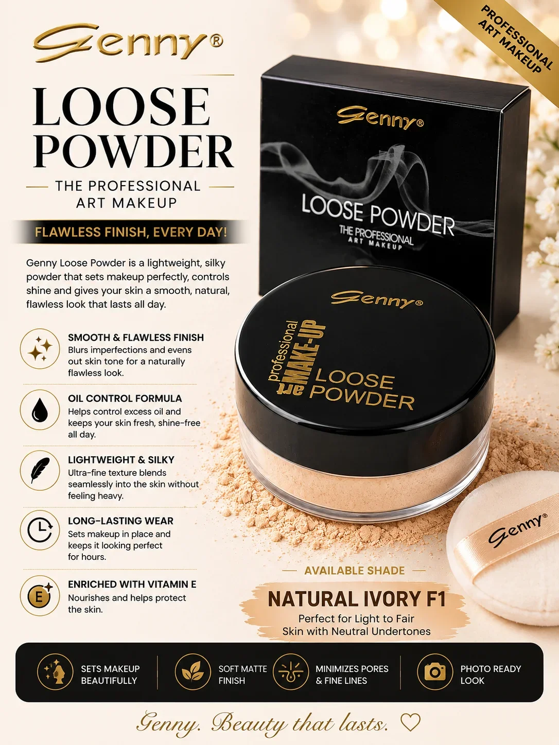 Genny Loose Powder – Natural Ivory F1
