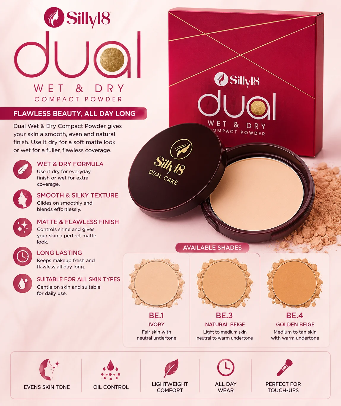 Silly18 Dual Wet & Dry Compact Powder