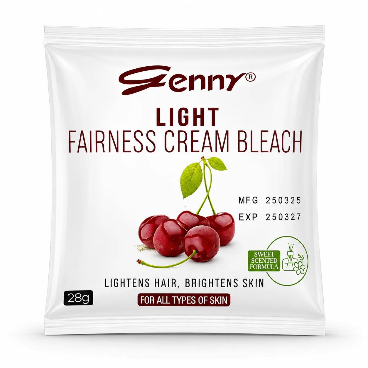 Genny Light Fairness Cream Bleach – Sweet Scented Formula 28g