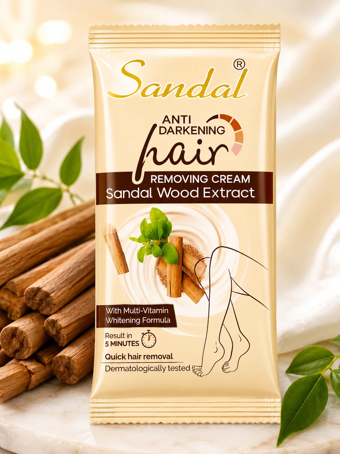 Sandal Anti-Darkening Hair Removal Cream Sachet