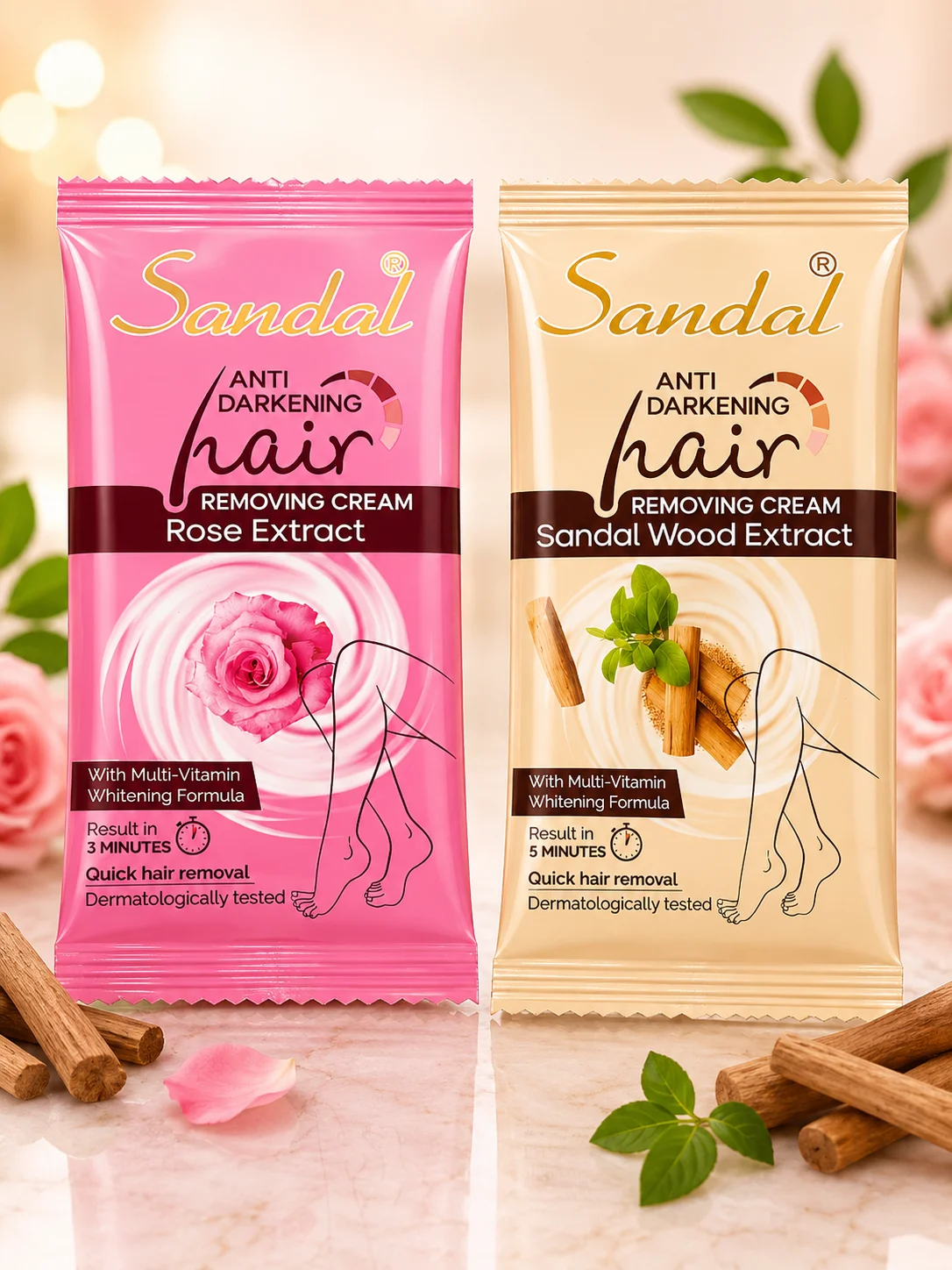 Sandal Anti-Darkening Hair Removal Cream Sachet