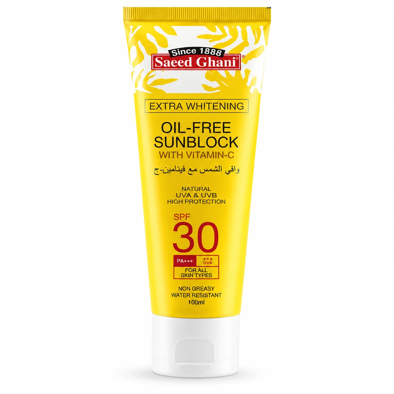 Saeed Ghani Extra Whitening Oil-Free Sunblock SPF 30 with Vitamin C – 100ml