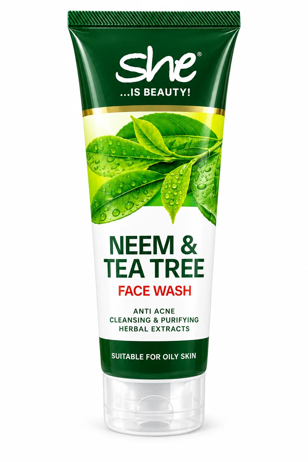 She Neem & Tea Tree Face Wash – Anti Acne & Purifying Cleanser
