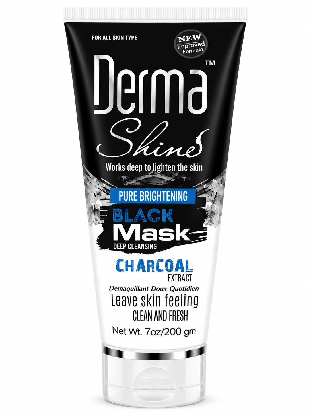 Derma Shine Pure Brightening Black Mask – Charcoal Extract 200g
