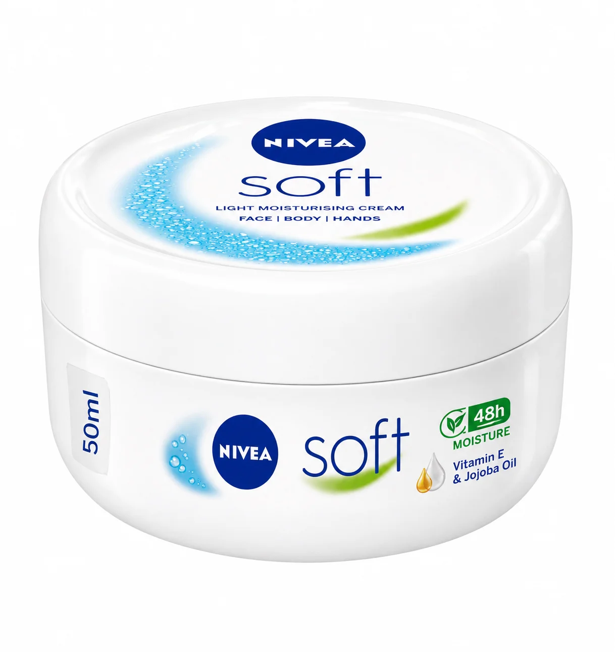 NIVEA Soft Moisturizing Cream – 50ml (Face, Body & Hands)