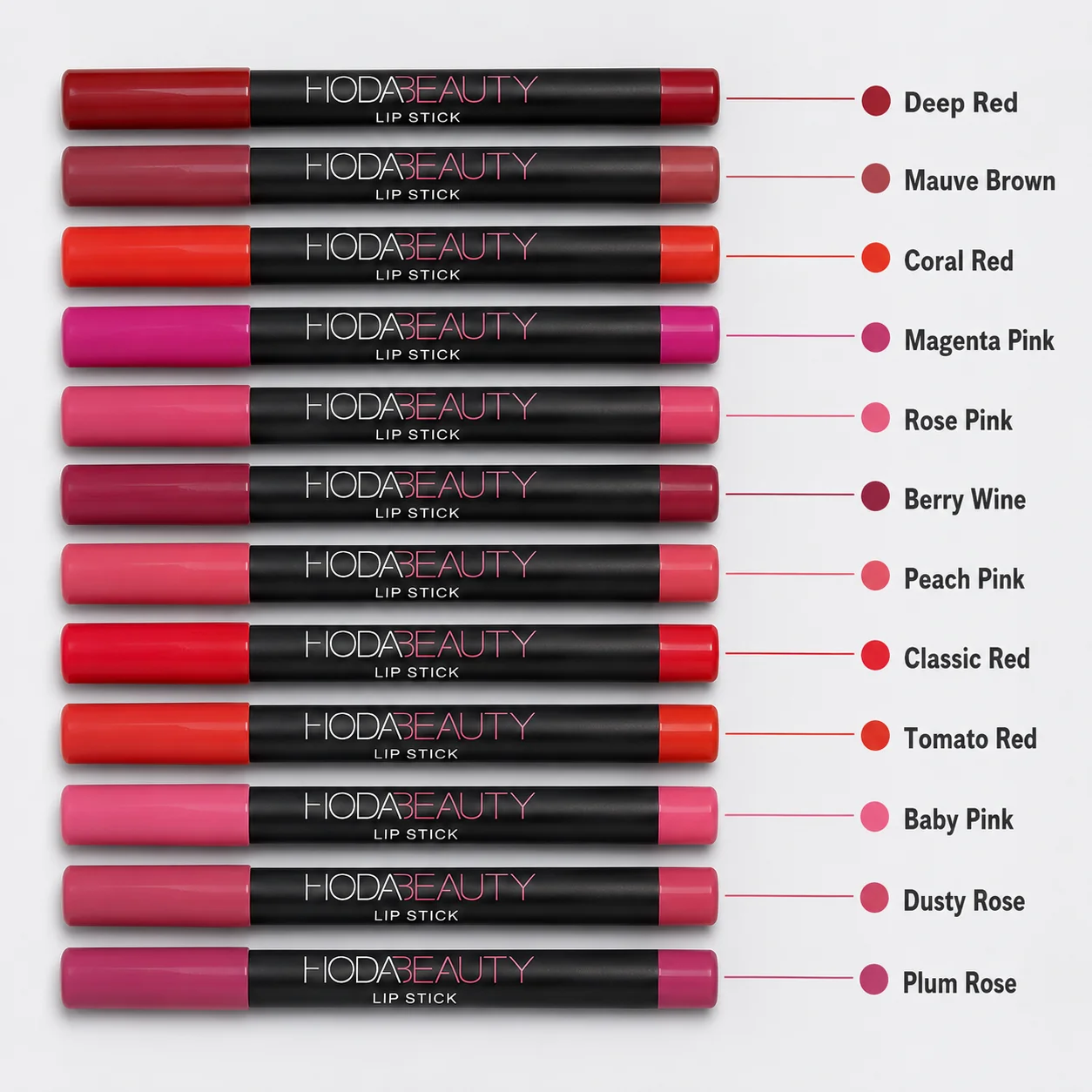 Huda Beauty Lipstick Collection – 12 Gorgeous Shades