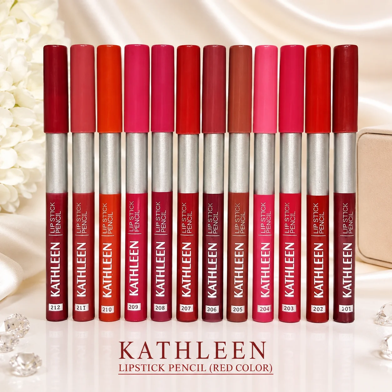 Kathleen Lipstick Pencil Set – Premium Matte Lip Liner Collection (12 Shades)
