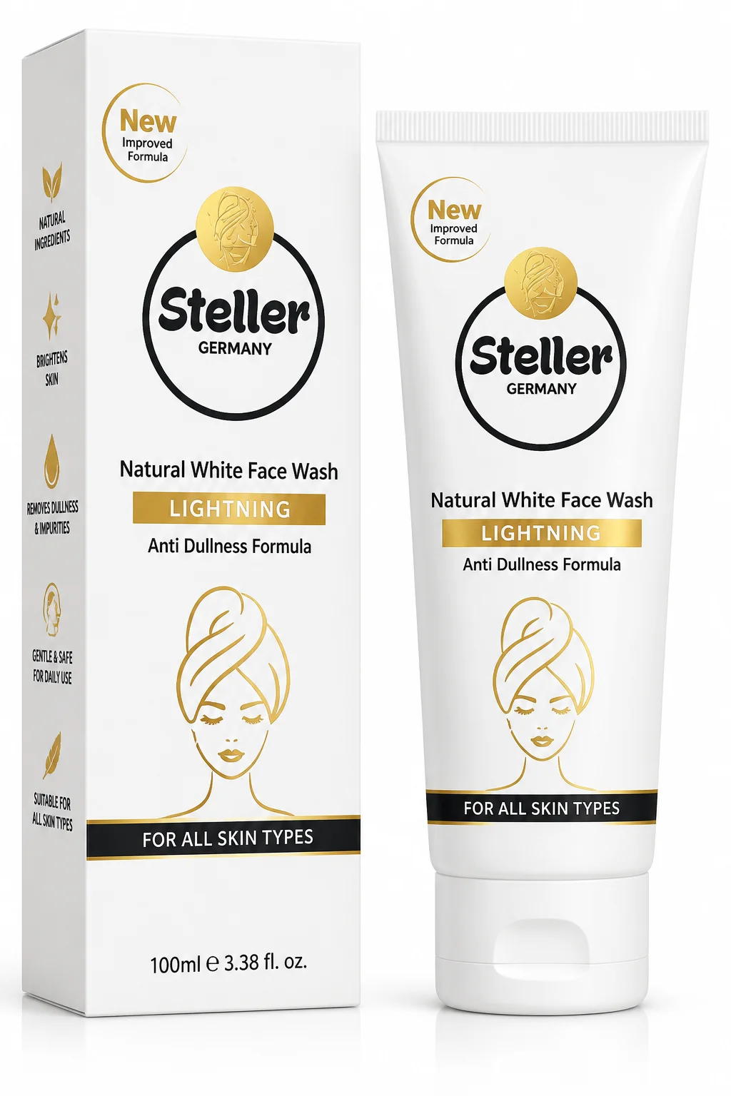 Steller Natural White Face Wash – Lightning with Extra Brightening Formula