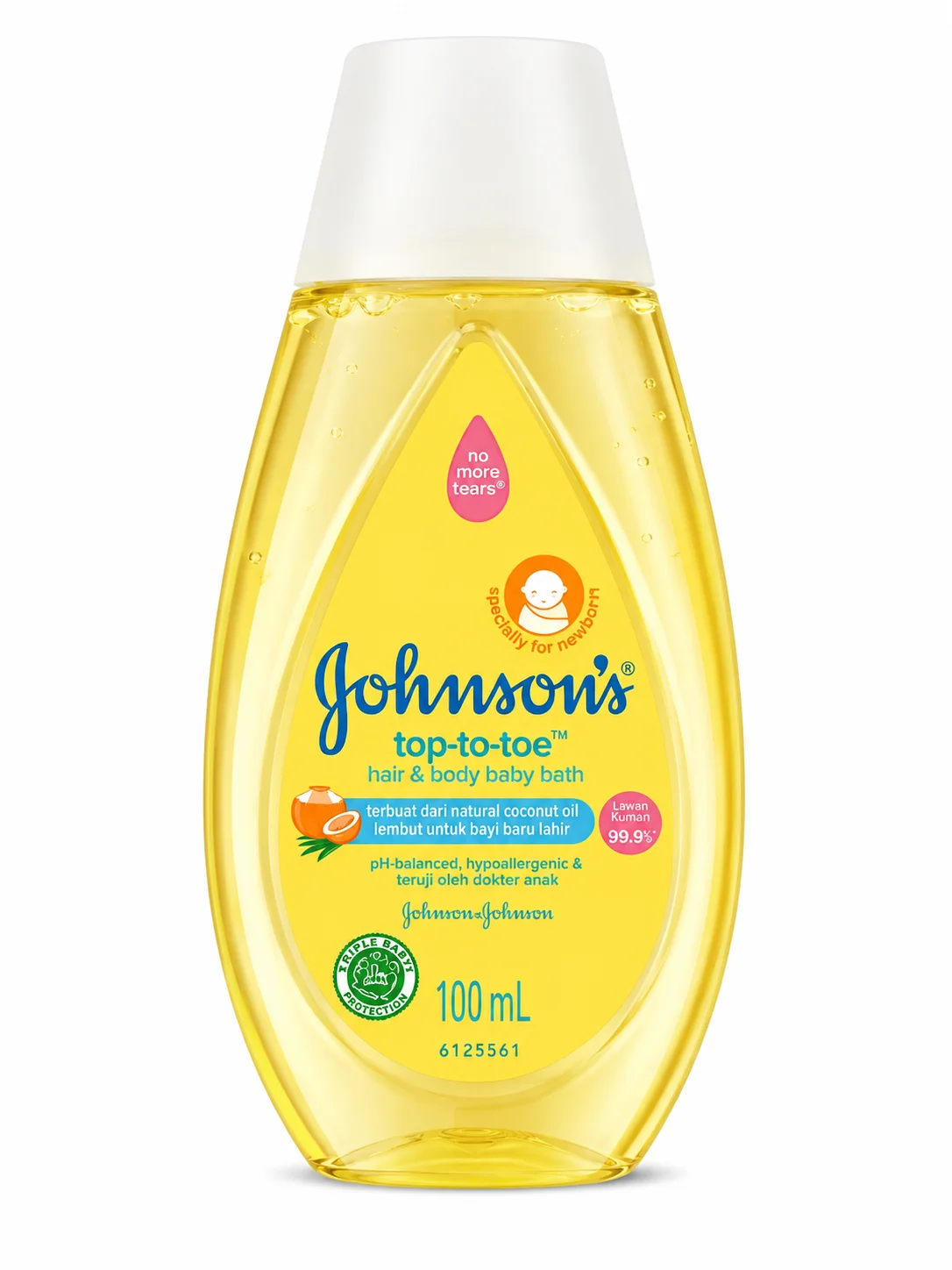 Johnson's Top-to-Toe Hair & Body Baby Bath – Gentle Coconut Oil Care | 100ml
