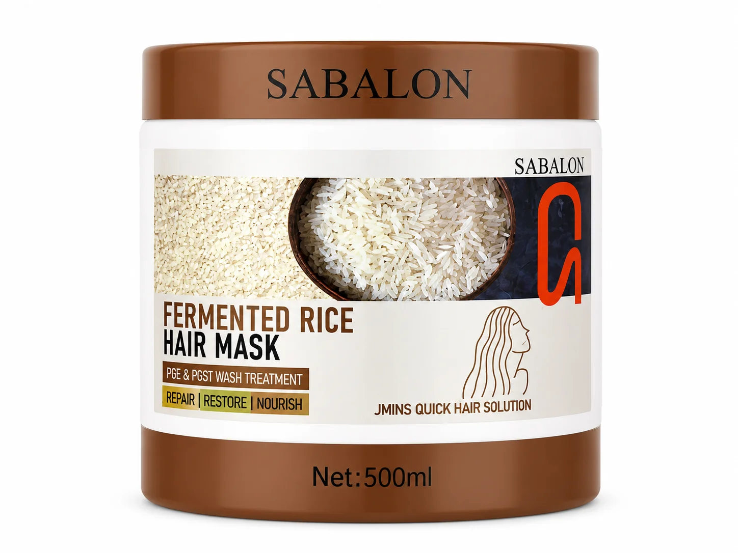 Sabalon Fermented Rice Hair Mask – Repair, Restore & Nourish Treatment (500ml)
