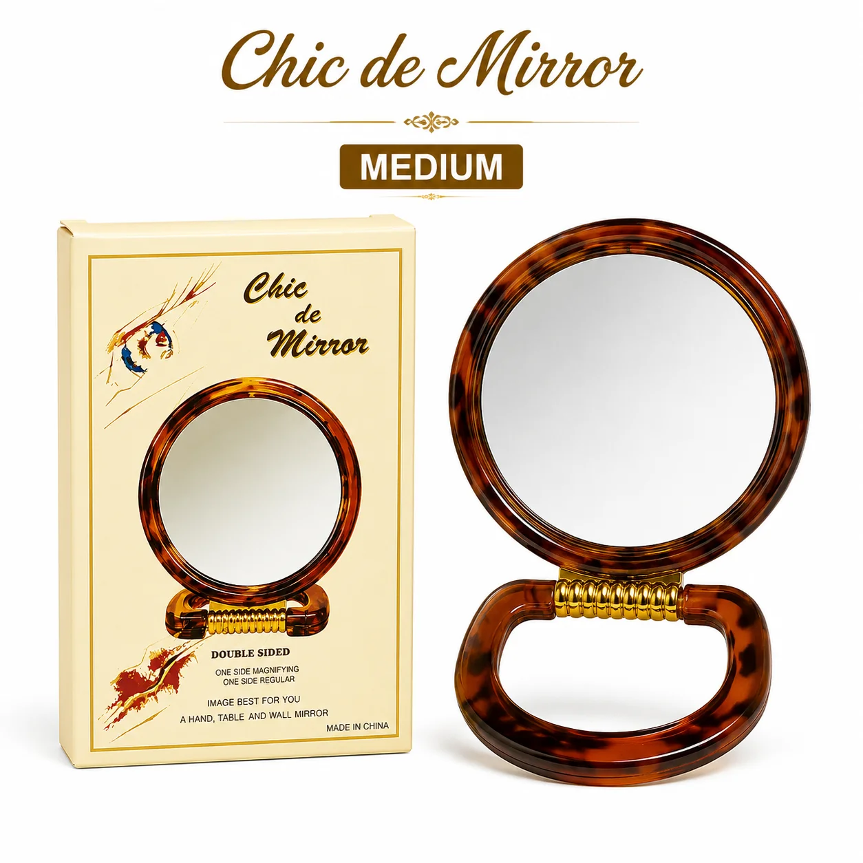 Chic de Mirror Double-Sided Mirror – Medium Size