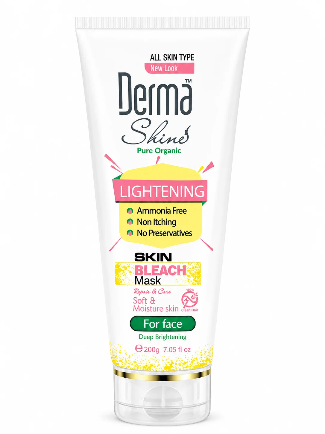 Derma Shine Lightening Skin Bleach Mask – Ammonia-Free Brightening Face Mask (200g)
