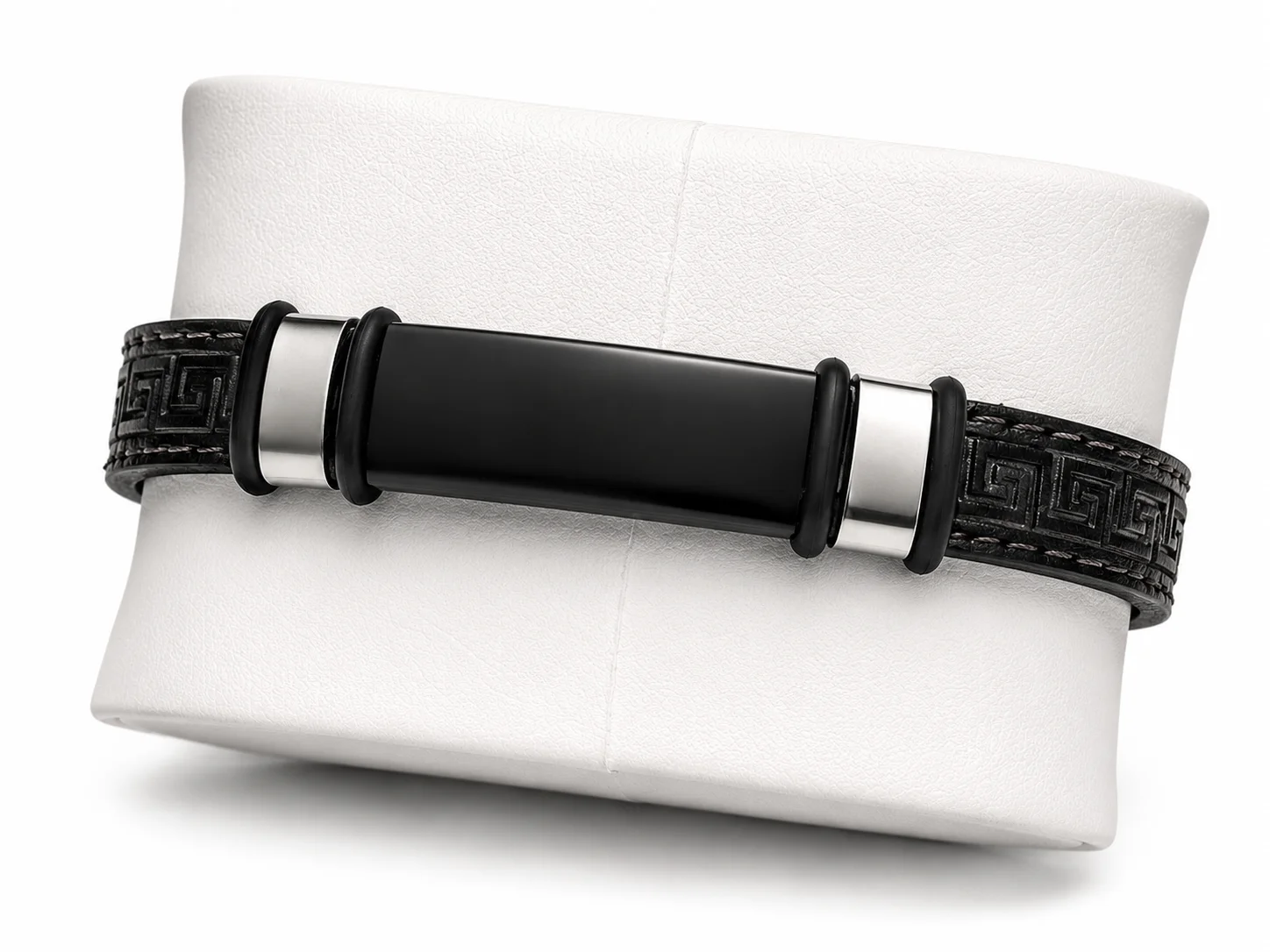Premium Black Leather Men's Bracelet
