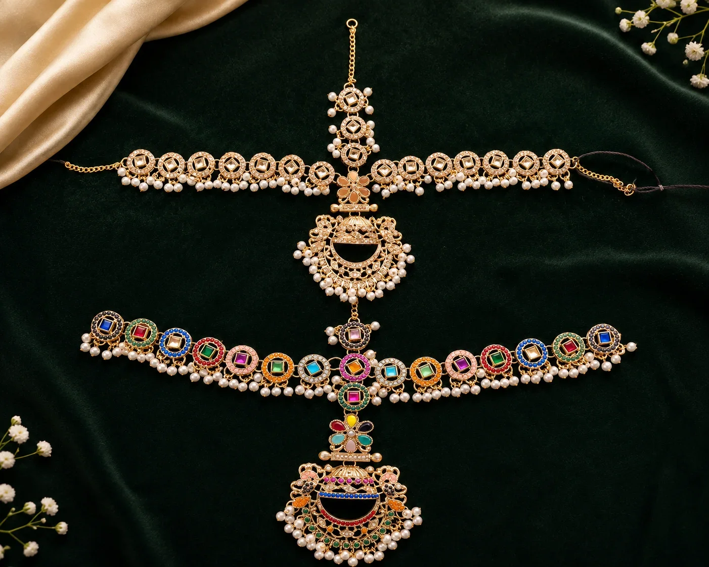 Elegant Traditional Kundan MATHA PATTI with Pearls