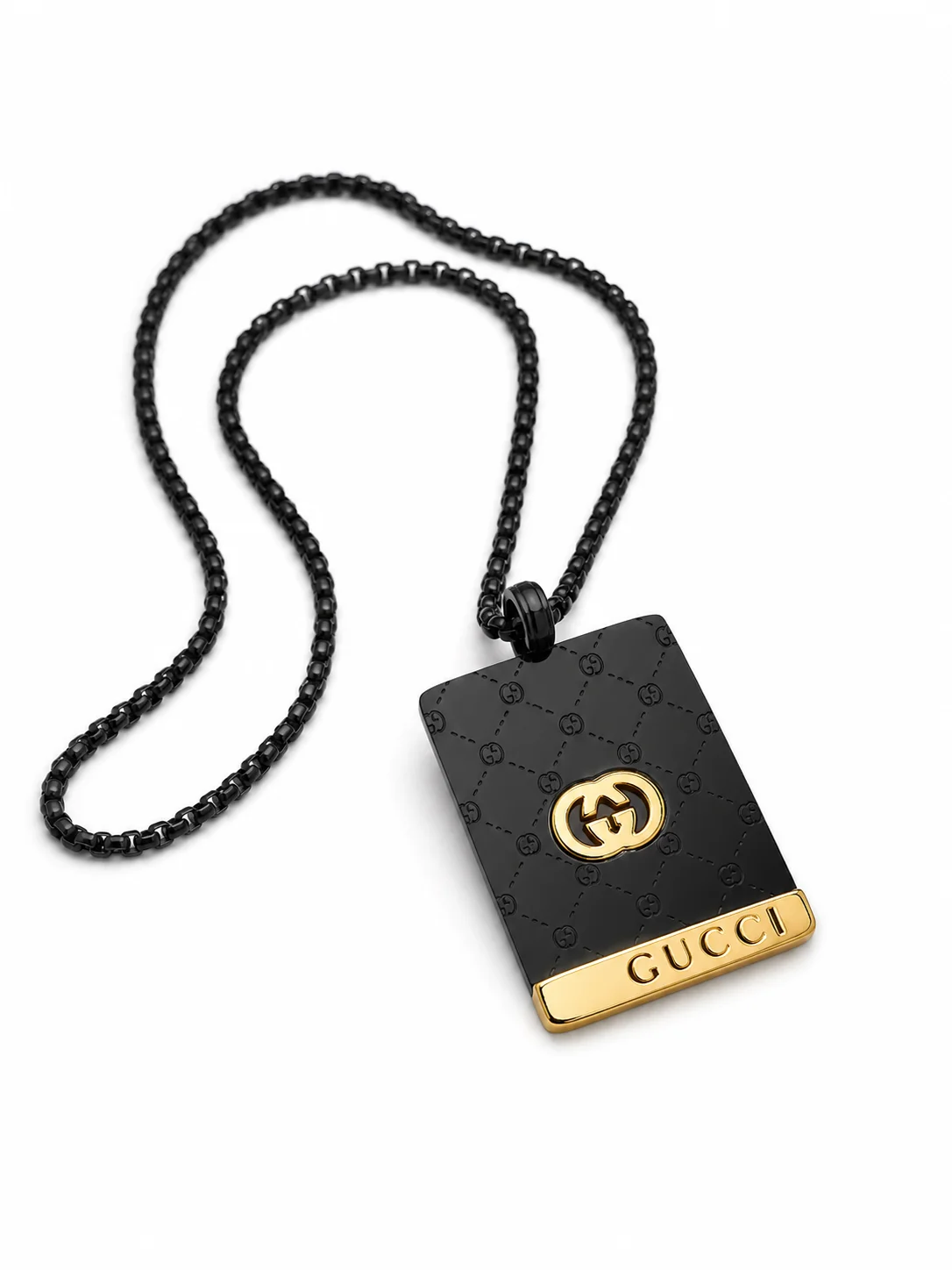 Luxury Black & Gold Stainless Steel Pendant Locket for Men