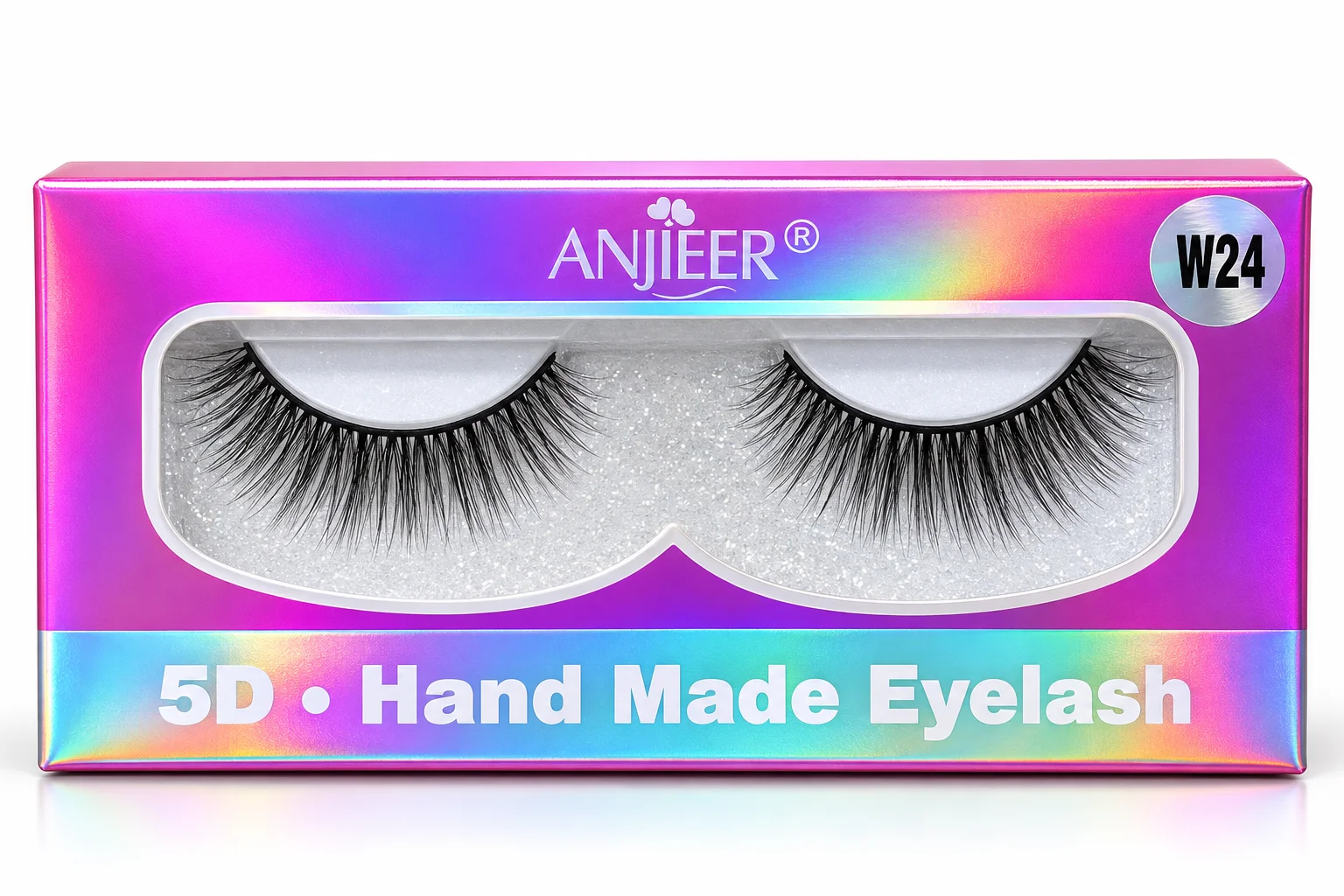 ANJIEER 5D Handmade False Eyelashes W24 – 1 Pair