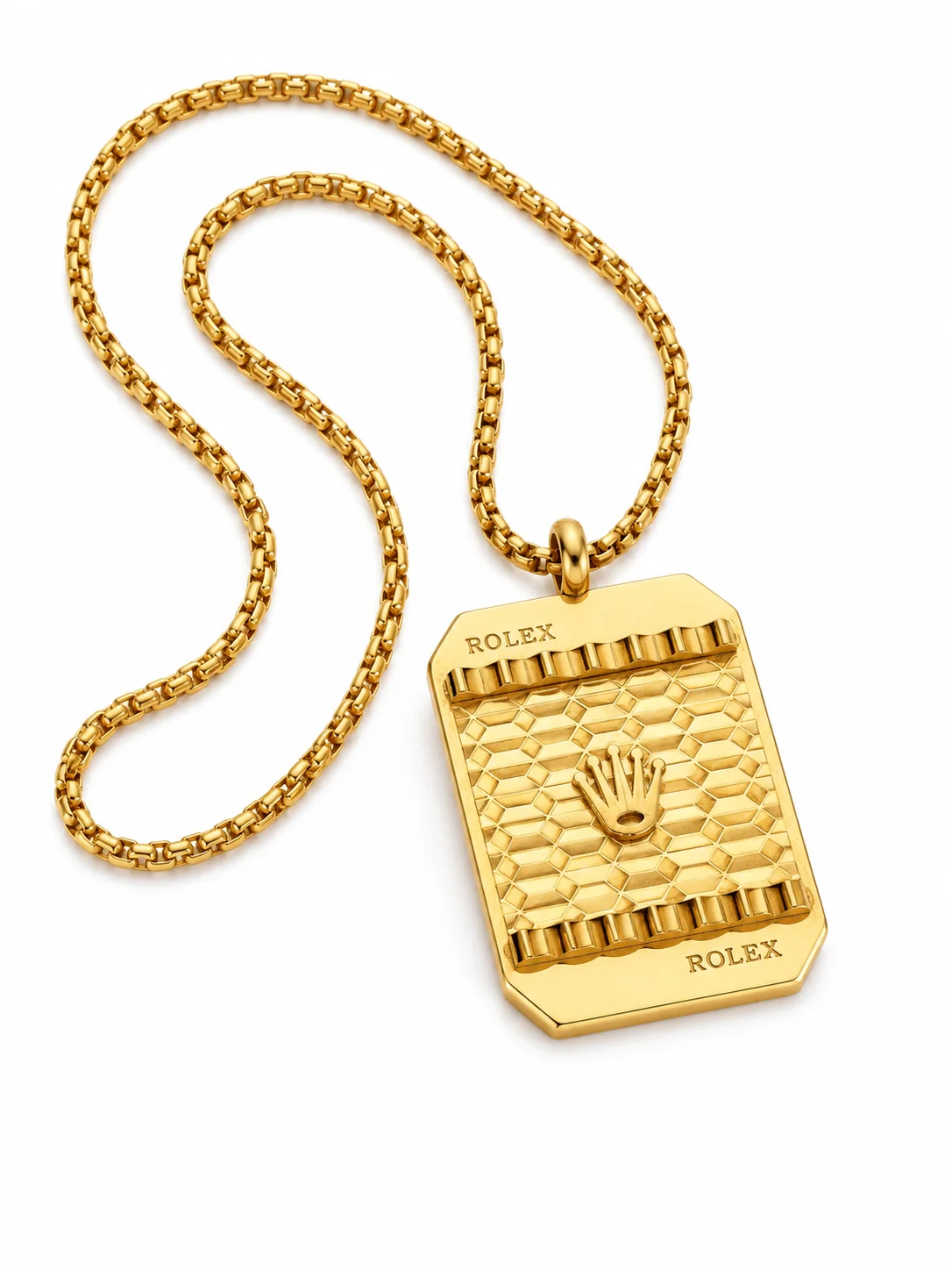 Luxury Gold Stainless Steel Crown Pendant Locket for Men