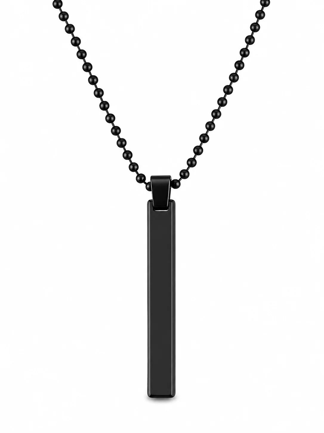 Crest Black Bar Pendant Locket for Men