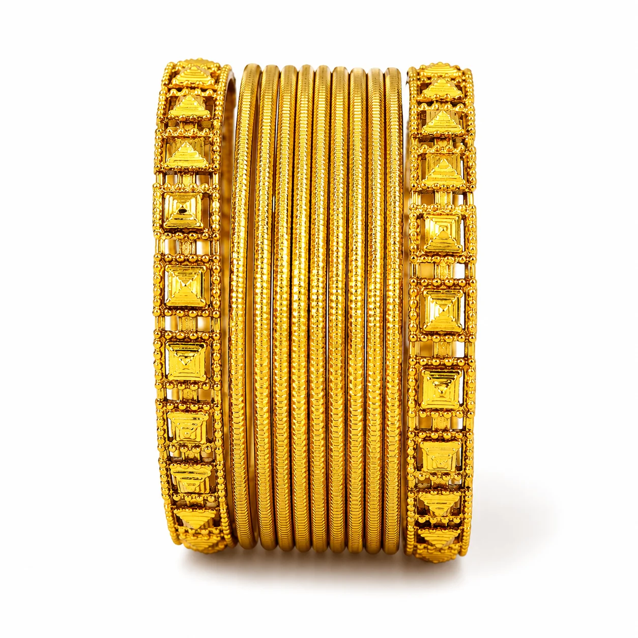 Premium Gold Plated Designer Bangle Set for Women – Size 2.6