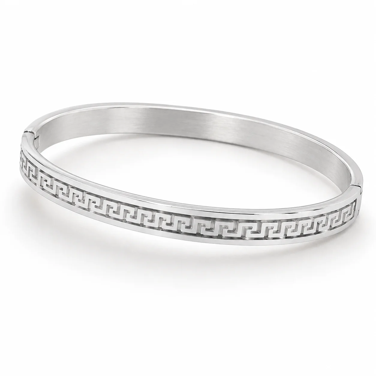 Heartbeat Gold Stainless Steel Bracelet for Men & Women – Premium Couple Cuff Bangle