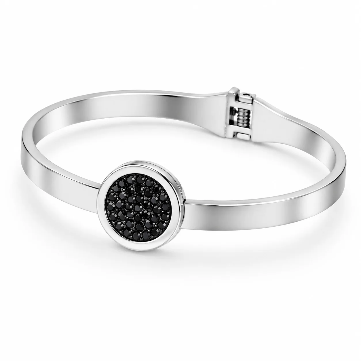 Luxury Silver & Black Crystal Bracelet for Women
