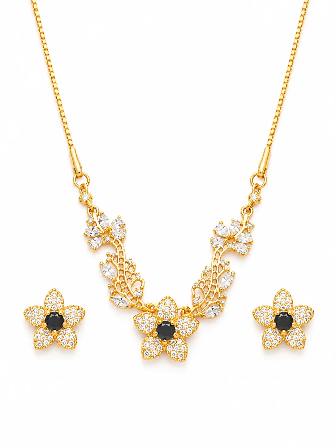 Elegant Crystal Jewelry Set with Matching Earrings