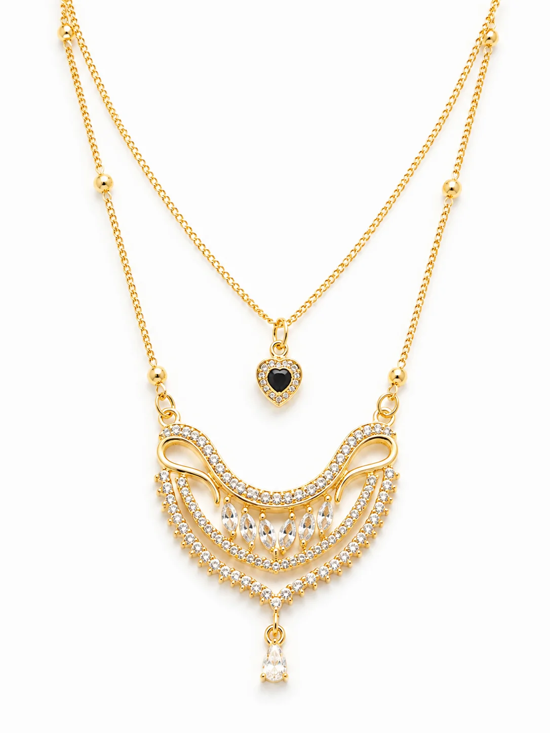 Elegant Crystal Double-Layer Necklace